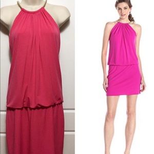 Jessica Simpson pink necklace halter dress.